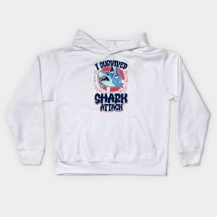 I survived a shark attack Kids Hoodie